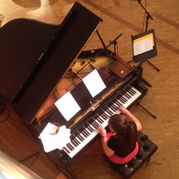 Amy at Piano from Above