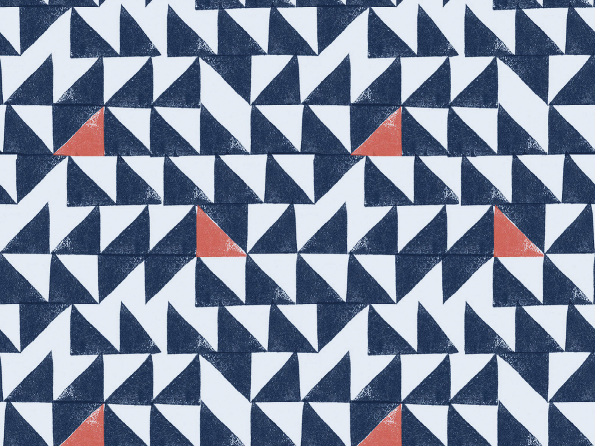 AmyAna Cover art, white, dark blue, and red-orange triangles in a random pattern.